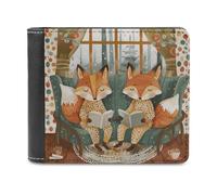 VFMNT Two Foxes Are Reading Portefeuille en cuir de grande capacité pour téléphone portable Sac à main de voyage pour homme et femme Blanc Taille unique, blanc, Taille unique, Portefeuille