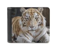 VFMNT Un portefeuille en cuir de grande capacité avec motif tigre crème pour téléphone portable sac à main de voyage pour homme et femme, blanc, taille unique, blanc, Taille unique, Portefeuille