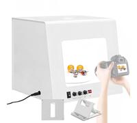 VFMVOYNZ Boîte à lumière Photo Portable et Pliable, kit de Tente Lumineuse avec Plateau tournant électrique à Vitesse réglable et lumière réglable de 3 000 à 5 500 k pour Les Petits Objets(S)