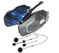 vFound X10 Motorradhelm Bluetooth Intercom Headset,Upgraded Mesh 4.0 + 5G Gruppe Intercom System mit Music Sharing und IP67 Waterproof für BIS zu 10 Fahrer Group Talking (Argent)