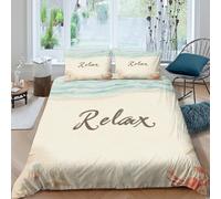 VFQWPYAJN Plage scène Parure de Lit Hypoallergique Microfibre 3 pièces Imprimé en 3D Coastal Relaxation Style Ensemble De Literie avec Taie d'oreiller Ultra Douce for Garçons Filles King（220x240cm）