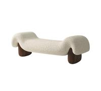 Vfs8dQ5kt Banc de Chambre Tabouret de canapé en Bois et Tissu Blanc Style rétro for Changer Chaussures(Moyen)