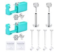 VFUN 12Pcs Jetable Trousse De Trou d'oreille, Pistolet De Trou d'oreille, Sécurité Chirurgicale en Acier sans Fil Cartilage Tragus Helix Monroe Boucles d'oreilles Bijoux