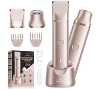 VG VOGCREST Tondeuse bikini pour femme : rasoir 2 en 1 rechargeable indolore pour le corps - Kit de toilettage pubien portable pour les aisselles, les jambes, les bras