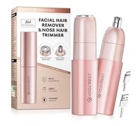 VG VOGCREST Tondeuse de nez pour femme : épilation du visage rechargeable 2 en 1 - Mini rasoir portable pour le menton, les lèvres, les poils de pêche, idéal pour une utilisation en voyage
