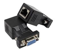 VGA Extender adaptateur ， Cgtime Extendeur vidéo VGA femelle Plug vers LAN Cat5 Cat5e Cat6 RJ45 adaptateur réseau (2-Pack)