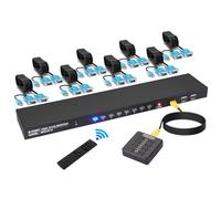 VGA KVM Switch 8 Ports avec 8 KVM Câbles, Commutateur KVM pour 8 PC, pour PC Écran VGA Clavier Souris Imprimante Scanner