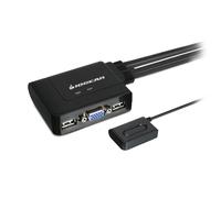 VGA KVM Switch USB 1920×1080 (max. 2048 x 1536) with 2 USB 2.0 interfaces for keyboard,mouse,reader and 1.8 m cable and remote control,plug n play,compatible with PC,MAC.[F270]