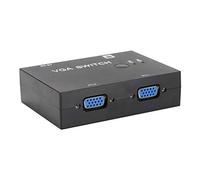 VGA Switch Box 2 PC to 1 Monitor Splitter VGA 2-in-1-out 2 Port Switcher Support VGA/XVGA/SVGA/UXGA Multi-Sync Display Switch Two Way VGA Vedio Switch for PC TV Monitor