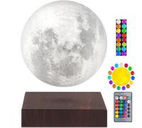 VGAzer Lampe de lune flottante, 16 couleurs, 20 modèles, lumière de lune en lévitation tournant librement, lampe de table à lévitation magnétique avec télécommande, pour cadeau, décoration de chambre