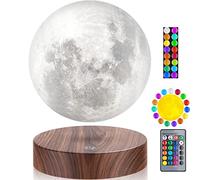 VGAzer Lampe lune en lévitation flottante et rotative 3D - 3 couleurs - Cadeau d'anniversaire pour femme, cadeau de Noël pour enfants, amis
