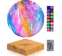 VGAzer Lampe lune en lévitation flottante et rotative dans l'air, lampe de nuit pour bureau, maison, décoration, cadeaux de Noël (surface galaxie 16 couleurs)