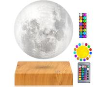 VGAzer Lampe lune en lévitation flottante et rotative dans l'air, lampe de nuit pour bureau, maison, décoration, cadeaux de Noël (16 couleurs)