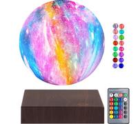 VGAzer Lampe lune flottante, lampe en lévitation magnétique, 16 couleurs, 15 cm, veilleuse 3D pour décoration de chambre, anniversaire pour enfants (16 couleurs de surface galaxie)