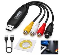 VGB100 Convertisseur VHS vers Numérique, Transfert RCA vers USB, Lecteur Cassette Mini DV et Lecteur Mini DV, Boîtier Acquisition Vidéo USB, Capture Vidéo pour Numériser Cassettes Analogiques