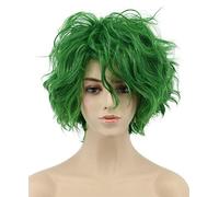VGbeaty Perruque courte bouclée verte pour femme et homme - Pour déguisement d'Halloween et cosplay