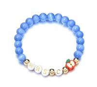 VGBNT Bracelets de perles pour femme, bracelet personnalisé pour enseignant, indispensable pour les nouveaux enseignants, taille M, pierre, œil de chat