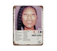 VGDFH Couverture d'album de musique Drake 21 « Savage Her Loss » signée en métal vintage pour pub, club, café, bar, décoration murale rétro 30 x 40 cm