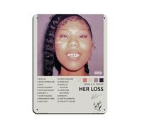 VGDFH Couverture d'album de musique Drake 21 « Savage Her Loss » signée en métal vintage pour pub, club, café, bar, décoration murale rétro 30 x 40 cm