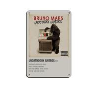 VGDFH Couverture d'album Jukebox Bruno Mars Unorthodox en métal vintage pour pub, club, café, bar, maison, décoration murale, affiche rétro 20 x 30 cm