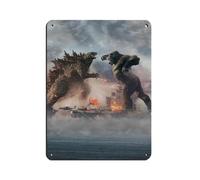 VGDFH Godzilla Vs King Kong Movie (21) Plaque en métal vintage pour pub, club, café, bar, maison, décoration murale rétro 30 x 40 cm