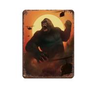 VGDFH Godzilla Vs King Kong Movie Plaque en métal vintage pour pub, club, café, bar, maison, décoration murale rétro 30 x 40 cm