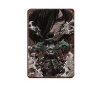 VGDFH Poster rétro en métal avec inscription « Anime Attack on Titan » (3) - Décoration murale - 20 x 30 cm