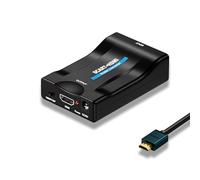 VGE Adaptateur Péritel vers HDMI - Convertisseur Peritel hdmi pour TV pour TV/DVD/Boîtier - Plug-and-Play-Transformez VHS/Magnétoscope en Numérique - Câble d'alimentation Inclus - Noir
