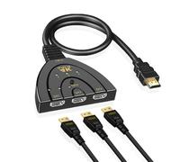 VGE Commutateur HDMI 3 en 1 Out 4K - Signal est Stable - Commutateur HDMI - Répartiteur Automatique avec Commutation Intelligente - Commutateur pour PS3, Xbox, HDTV et Ordinateur