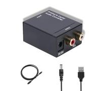 VGE Convertisseur Audio DAC Numérique Analogique Optique/Coaxial vers RCA Stéréo et Jack 3.5mm, Adaptateur pour TV,Xbox,PS4, Xbox,HDTV, Blu-ray avec Réduction de Bruit, Câble Toslink Inclus - Noir