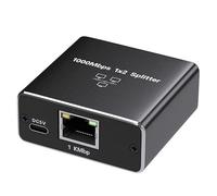 VGE Switch Ethernet 2 Ports Gigabit 1000Mbps, Hub RJ45 Multiprise Réseau, Câble Alimentation Type-C, Boîtier Métallique Durable et Dissipation Thermique, Plug and Play Compatible Cat5/6/7 PC Routeur