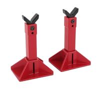 VGEBY 1 Paire de Support de Cric de Voiture RC, Jouet de Simulation pour Camion sur Chenilles 1/18 /10/8 /7 RC, Support en Métal Réglable en Hauteur avec Grande Base pour (Rouge)