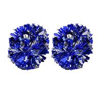 VGEBY 1 Paire Pom-Pom Girl Pompons, Plastique Pom-Pom Girl Cheer Fête Sports Dance Pom pour Team Spirit Réconfortants, Silver+Blue