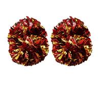 VGEBY 1 Paire Pom-Pom Girl Pompons, Plastique Pom-Pom Girl Cheer Fête Sports Dance Pom pour Team Spirit Réconfortants, Red+Gold