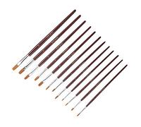 VGEBY 12pcs Peintures de Cheveux en Nylon Rouge Durable pour les Grands Amateurs D'art à L'aquarelle (Tête plate du pole rouge à vin)