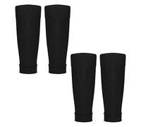 VGEBY 2 Paires de Protège-Tibias, Chaussettes élastiques Antidérapantes, Pointures 38 à 47, en Nylon Léger, pour Football, Basketball et Tennis. (Black)