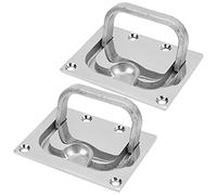 VGEBY 2 Pièces Poignée de Couverture de Pont, Porte de Bateau en Acier Inoxydable Poignée de Couverture de Pont de Traction Accessoires de Matériel de Bateau Anneau de Casier canotage
