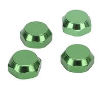 VGEBY 4 Capuchons D'écrou de Roue Hexagonaux de 17 Mm, Support Anti-poussière en Alliage D'aluminium pour Accessoires de Mise à Niveau de Voiture 1/8 RC, avec Vis de Réglage pour Une (Green)