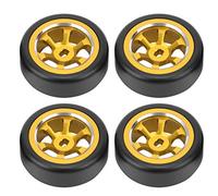 VGEBY 4 pièces RC dérive Pneu, pièces de Modification de Pneu de Jante de Roue RC adaptées pour K969 K989 P929 1/28 RC(Jaune)