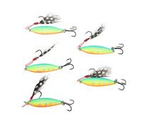 VGEBY 5pcs Hameçon Triple Leurres de Pêche, Yeux 3D Métalliques | Corps d\'appât réfléchissants brillants, triple hameçon avec barbes solides, eau douce salée de 2.3oz, ensemble de leurres