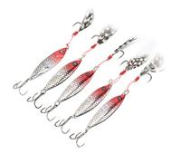 VGEBY 5pcs Hameçon Triple Leurres de Pêche, Yeux 3D Métalliques | Corps d\'appât réfléchissants brillants, triple hameçon avec barbes solides, eau douce salée de 2.3oz, ensemble de leurres