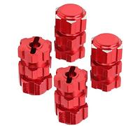 VGEBY Accessoires de Voiture RC, écrous d'adaptateur Hexagonaux en Alliage d'aluminium de 17 Mm, Moyeux de Roue Cannelés Compatibles avec Maxx 1/10 pour Une Installation Facile et de Fortes (Rouge)