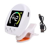 VGEBY Accordeur de Métronome Numérique, Accordeur de Guitare et Métronome Multifonctionnel, Conception à Pince Rotative Précise, Haute sensibilité (WHITE)