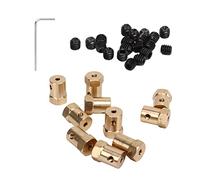 VGEBY Accouplement Flexible de Moteur 10 Pièces, Connecteur de Coupleur Hexagonal en Laiton avec Vis de Réglage et clé, pour Roues de Voiture RC, Pneus, Accessoires D'arbre, Diamètre