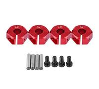 VGEBY Adaptateur de Moyeu de Roue, Conversion d'extension d'adaptateur de Moyeu RC Universel de 12 mm pour Voiture RC à l'échelle 1/10(7mm- Rouge) Accessoires de Voitures Miniatures