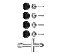 VGEBY Adaptateur de Moyeu de Roue Hexagonale de 12 Mm, écrou de Blocage à Bride M4 de 7 Mm D'épaisseur pour Voiture 1/10 RC, avec ruciforme pour Hsp Hpi (Black)