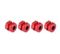 VGEBY Adaptateur de Moyeux Hexagonaux de Roue de 17 Mm, Ensemble de Mise à Niveau en Métal avec Couvercle Anti-poussière pour Voiture HSP 94762 94081 HOBAO Team C 1/8 RC (Rouge)