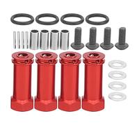 VGEBY Adaptateur D'extension Hexagonale de Moyeu de Roue RC, Adaptateur de Moyeu D'entraînement Hexagonal D'extension de Roue en Alliage D'aluminium élargisseur avec Vis de Fixation (Rouge)