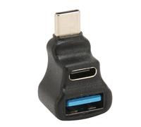 VGEBY Adaptateur Répartiteur de Type C Mâle vers Double Femelle, Charge Rapide, Adaptateur de Type C à 90 Degrés, Adaptateur Haute Résolution de Type C Mâle vers Type C USB A Femelle