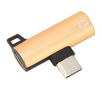 VGEBY Adaptateur USB C vers 3,5 Mm Adaptateur Casque en Alliage d'aluminium de Type C vers 3,5 Mm Lecture 2 en 1 et Suppression du Bruit de Charge pour Les Utilisateurs de Smartphones (Gold)